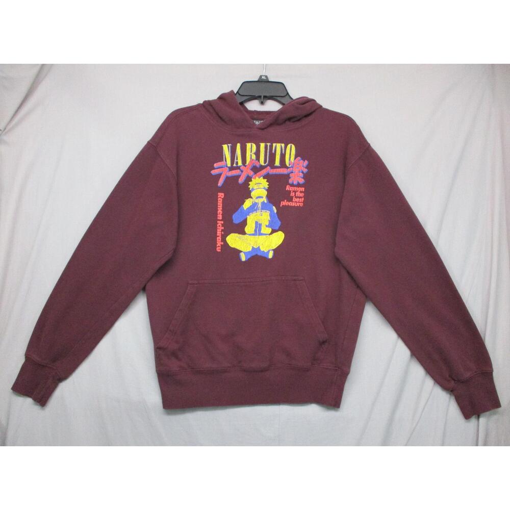 Naruto Maroon Shippuden Pullover Graphic Unisex Hoodie‎ Size Small